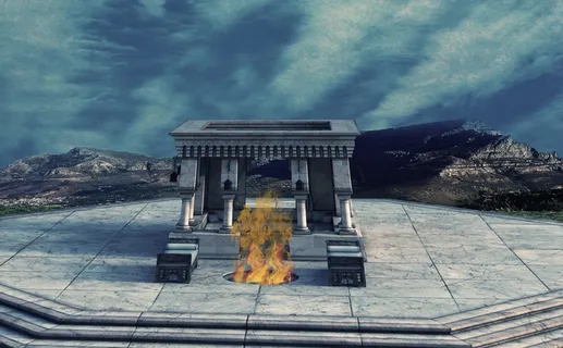 庙宇，火，神圣，受害者，背景，幻想，天空，仪式