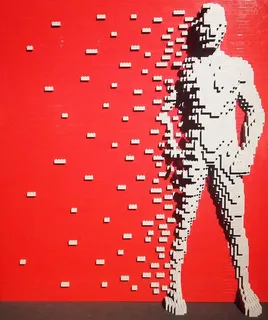 乐高、景观、内森·萨瓦亚、砖块、艺术、雕塑、男人、解体