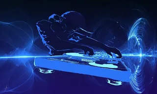 dj波普艺术、dj、蓝色、双甲板、音乐、派对、夜总会、舞台