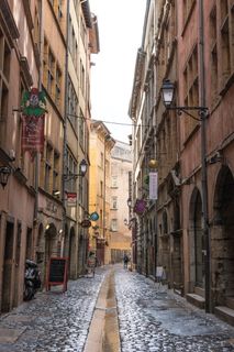 里昂，法国，小巷，雨，气氛，浪漫，补丁，城市