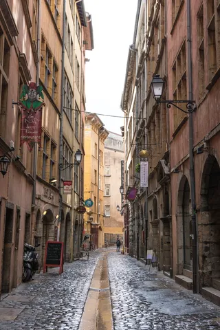 里昂，法国，小巷，雨，气氛，浪漫，补丁，城市