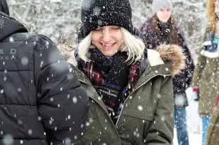 冬天，雪，寒冷，人，肖像，一群人，成年人，女人