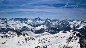 航空、摄影、雪、覆盖、山脉、山峰、落基山脉