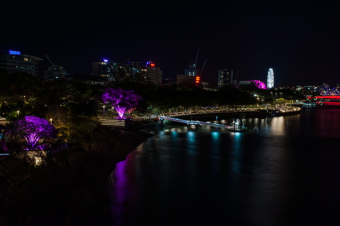 布里斯班，南岸，夜景，澳大利亚，昆士兰，城市，夜晚，灯光