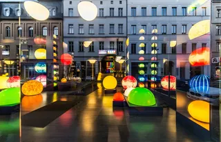 架构, 建设, 业务, 多彩, 色彩缤纷, 市中心, 晚上, 走廊