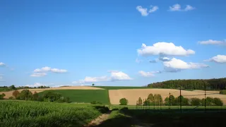 风景、天空、云、山、绿、钱、树、自然