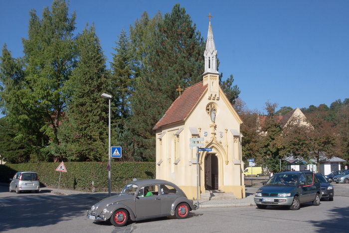 chapel，大众，大众甲壳虫，灰色，树木，交叉路口，汽车，大众