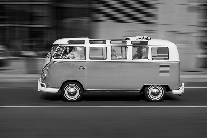 灰色，比例照片，大众kombi，bulli，bully，vwbus，auto，mitzieher