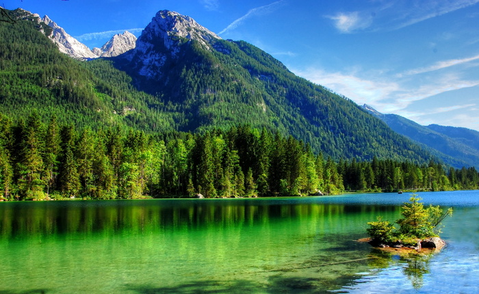 明确, 摄影, 森林山, 身体, 水, 水体, ramsau, hintersee