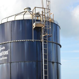 水，塔，建筑，水，塔，蓝色，工业，工业，储罐