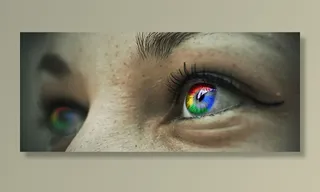 眼睛，谷歌，细节，宏，脸，结构，互联网，网络