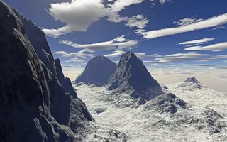 山，登山，攀登，攀登者，云，蓝天，雪，自然