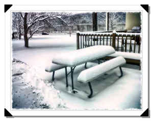 雪，长凳，冬天，冰冻，覆盖，白色，低温，冰