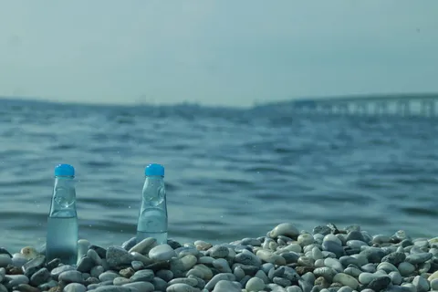 海，柠檬汽水，蓝色，水，岩石，自然，固体，石器