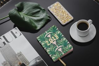 2018年日历议程黑表顶视图