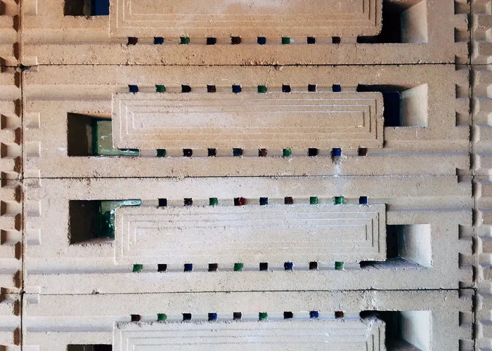 石头，建筑，设计，弗兰克·劳埃德·赖特，没有人，一排，一大群物体，木质材料