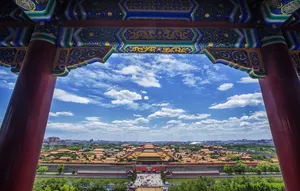 紫禁城，城市，观影，白云，天，时间，中国，北京