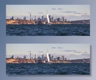 城市附近水域上的白色帆船