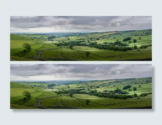 绿草场，约克郡马勒姆，景观，约克郡山谷，干石墙，天空，穆迪