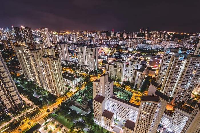 马来西亚新加坡市夜景