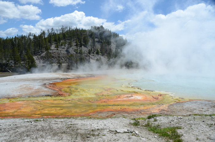 热力特征、颜色、彩色、蒸汽、黄石、怀俄明州、景观、火山