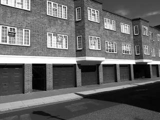 二层楼灰度照片