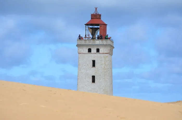 rubjerg，日德兰群岛，丹麦，灯塔，海洋，海滩，沙丘，云