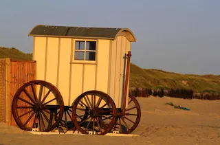 海滩挑战，更衣室，挑战，同伴，怀旧，车轮，手推车，轮圈