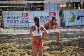 背，沙滩排球运动员，双人，手势，运动，排球，沙滩排球，比赛