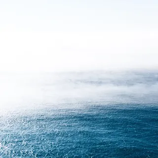 蓝色平静的海洋，身体，水，烟，白天，照片，水体，雾