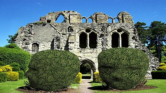 文洛克，废墟，花园，大小，黄杨木，建筑结构，建筑，历史