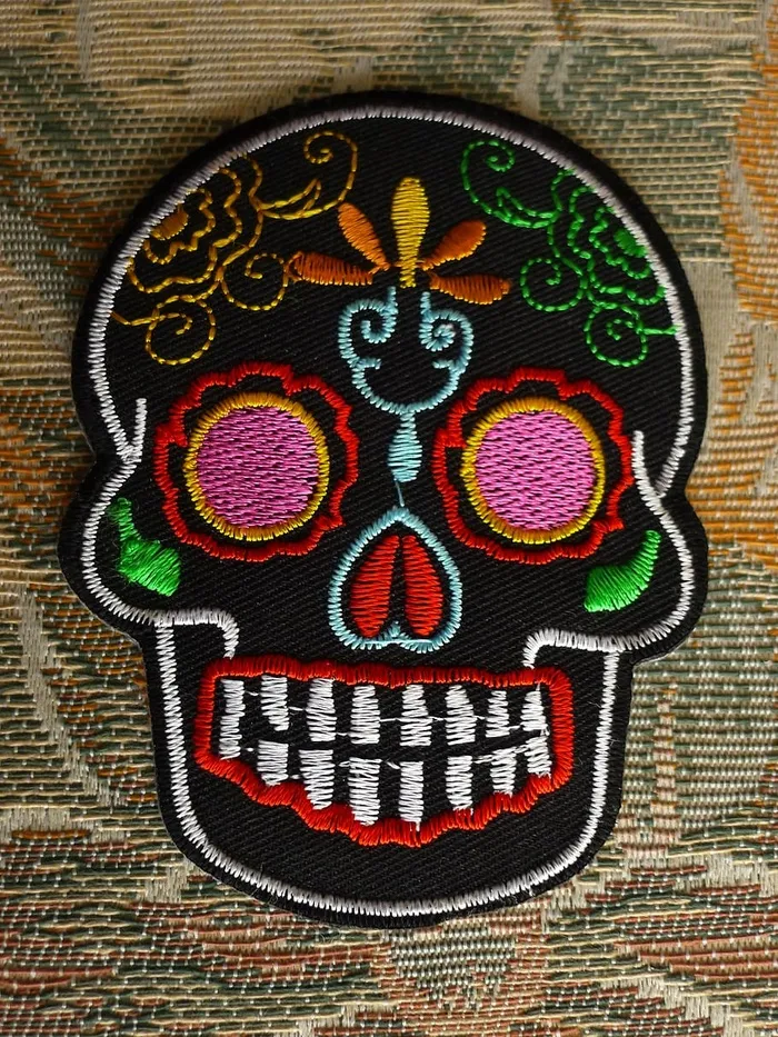 头骨，彩色，纺织品，补丁，艺术和工艺，多色，创意，工艺
