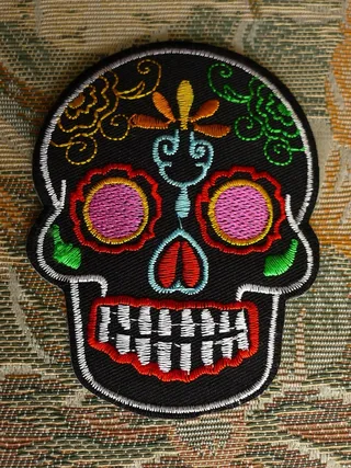 头骨，彩色，纺织品，补丁，艺术和工艺，多色，创意，工艺
