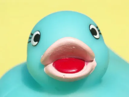 脸，有趣，眼睛，有趣，桌面背景，鸭子，蓝色，黄色