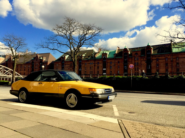 汽车，萨博，敞篷车，cabriolet，汉堡，萨博900 turbo，街道，停车场
