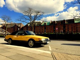 汽车，萨博，敞篷车，cabriolet，汉堡，萨博900 turbo，街道，停车场