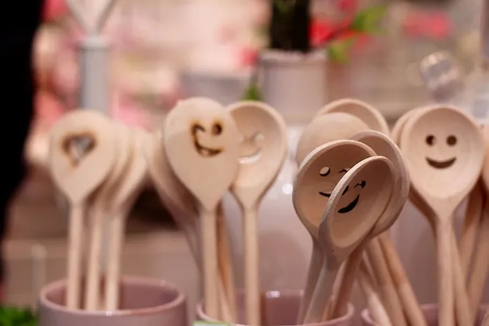 笑，脸，木勺，勺子，开朗，开怀大笑，亲密，没有人