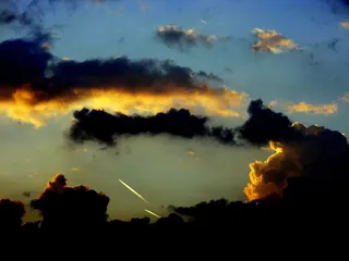 日落，太阳，云，黄昏，天空，太阳，云，红，剪影