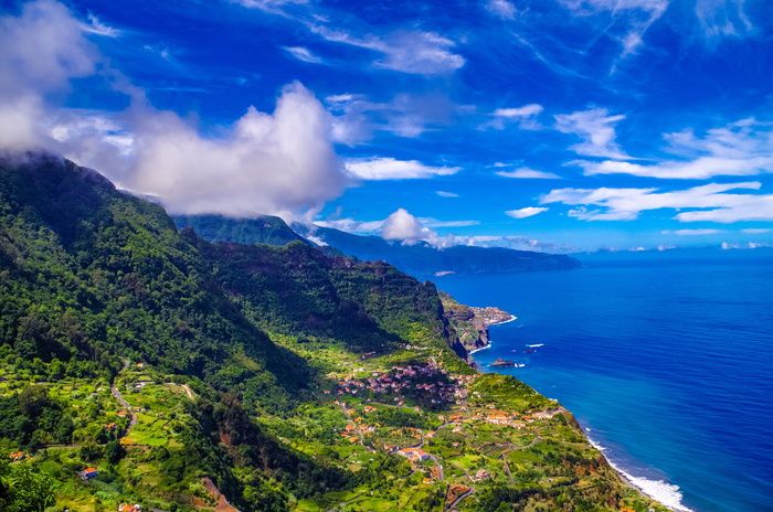 天空，云，海湾，海，蓝色，云的形状，风景，马德拉