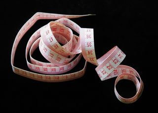 卷尺，测量，红色，白色，厘米，背景，黑色，静物