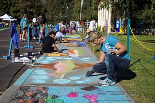 粉笔艺术家，艺术家，粉笔，艺术，绘画，素描，粉笔，颜色