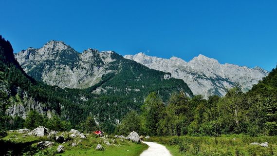 watzmannostwand，upper lake，königssee，berchtesgaden，massif，berchtesgaden alps，berchtesgaden国家公园，solid
