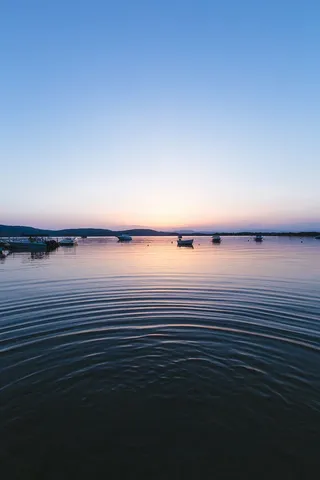 白色，船，身体，水，日落，照片，高，角度