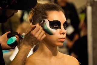 expocosmética，演示，模特，面部绘画，年轻，身体绘画，女人，肖像