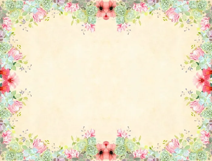花卉背景-花卉元素的完整花朵框架