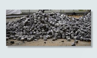 鹅卵石，鹅卵石，石头，路面，铺路，砌块，建筑，花岗岩