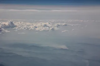 云，山，天空，白色，概述，自然，飞机，蓝色