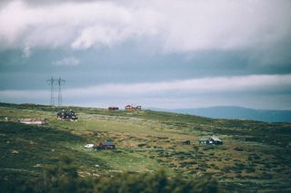 自然，景观，家庭，房子，云，天空，绿色，树木