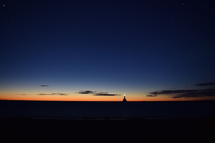 黄昏时的地平线，夜空，星星夜晚，夜晚，天空，夜空星星，星星，蓝色