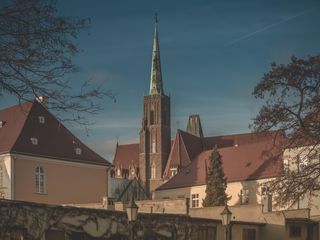 塔楼、大教堂、岛屿、弗罗茨瓦夫、波兰、建筑、河流